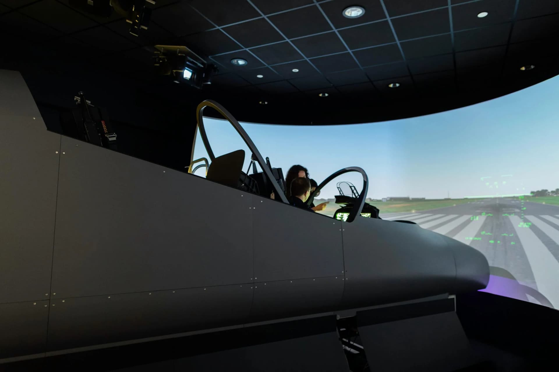 CAE 7000XR full-flight simulator with Prodigy visual system in a training center environment